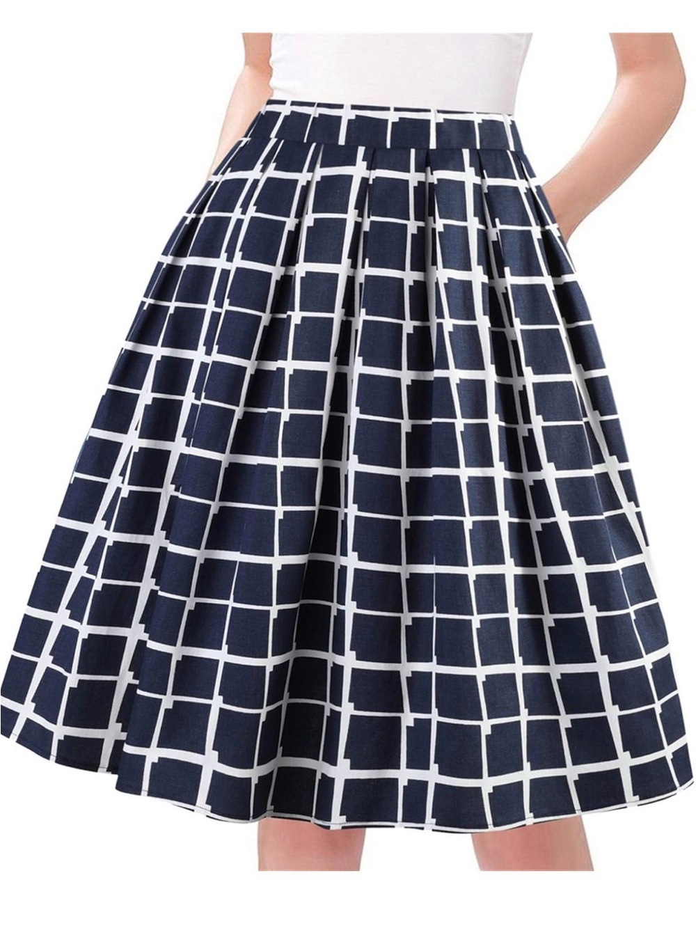 Taydey A Line Pleated Vintage Skirt
